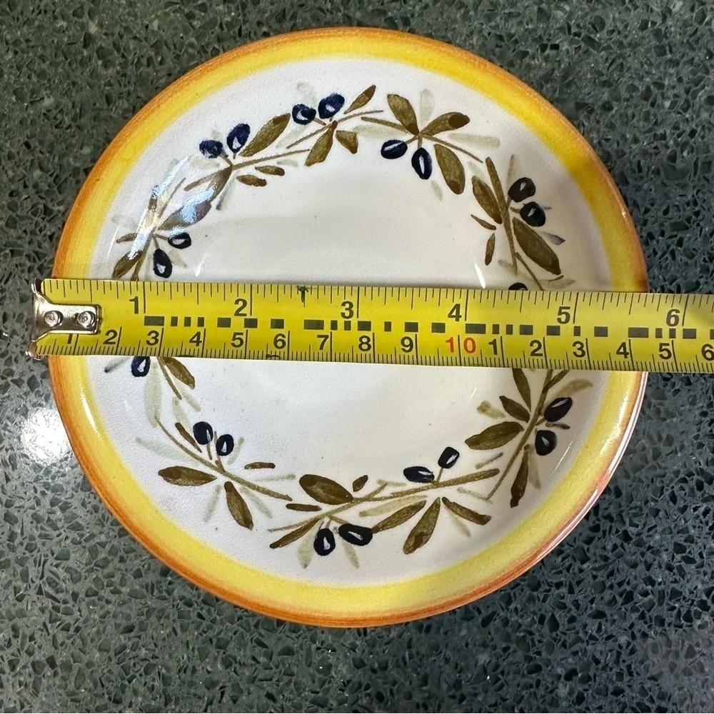 Williams Sonoma Tuscan Olives Made in Italy Hand Painted Dipping Bowls Set of 4
